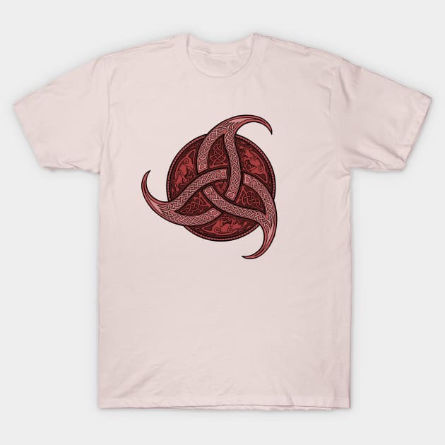 Trinity Knot - Crimson T-Shirt by Daniel Ranger